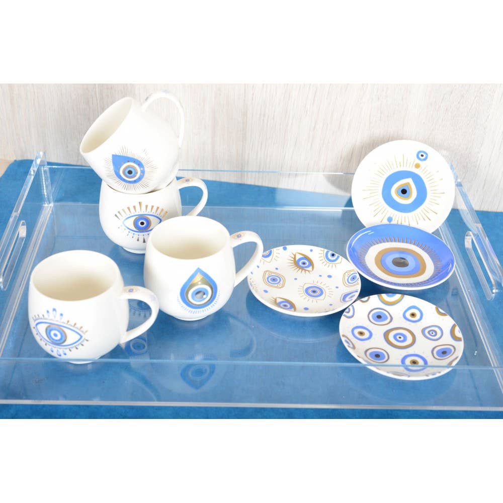 AULICA - Vente Assiettes/plats/bols de décoration - Coupelles chance bleues 12cm - lot de 41