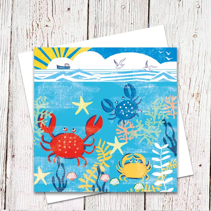 Hverdagskort - Krabber - Nautisk - Fiskerbåd - Måge - Sol for engroshandel hos Lou Mills