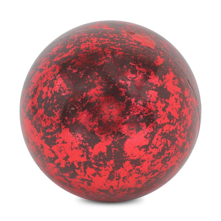 Paper Mache Red Leaf Orb for wholesale by Cheungs Home Decor