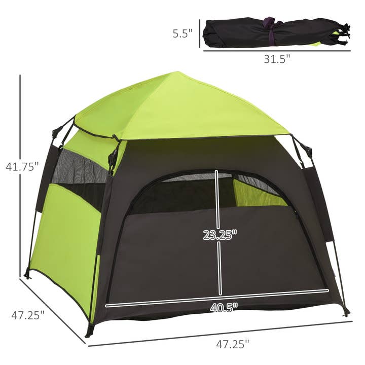 39F Inc. - Wholesale Tent - PawHut Pop-Up Dog Tent – Large Pet Tent, Green2
