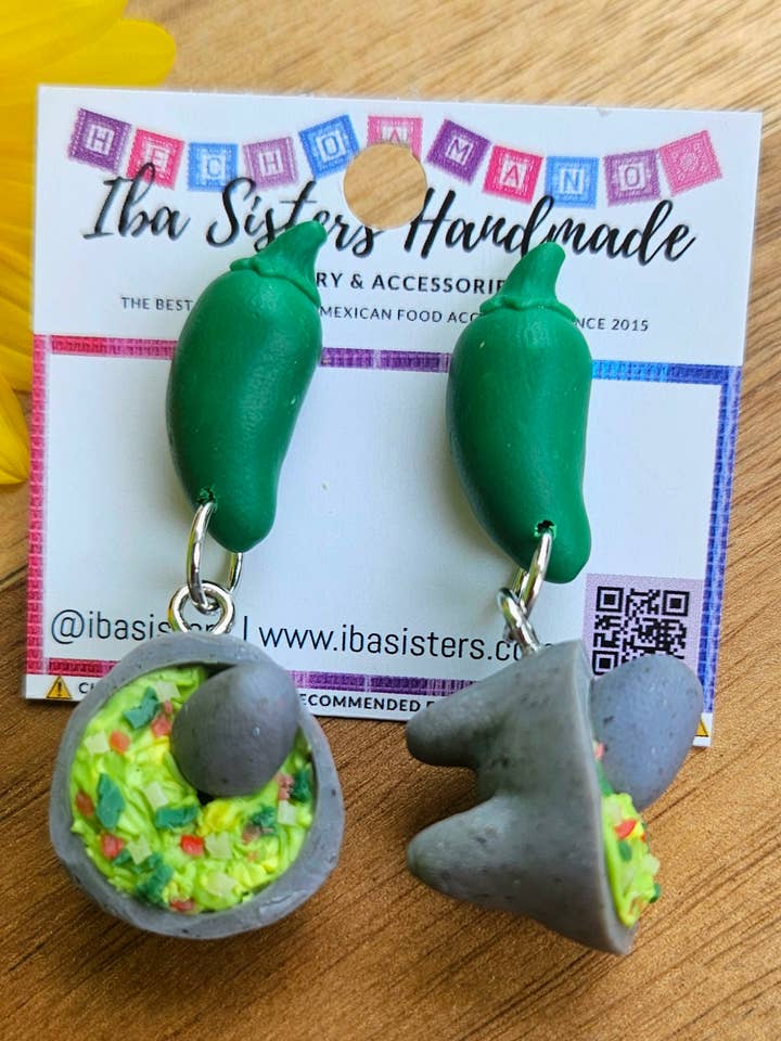 Spicy Guacamole Earrings for wholesale by Iba Sisters