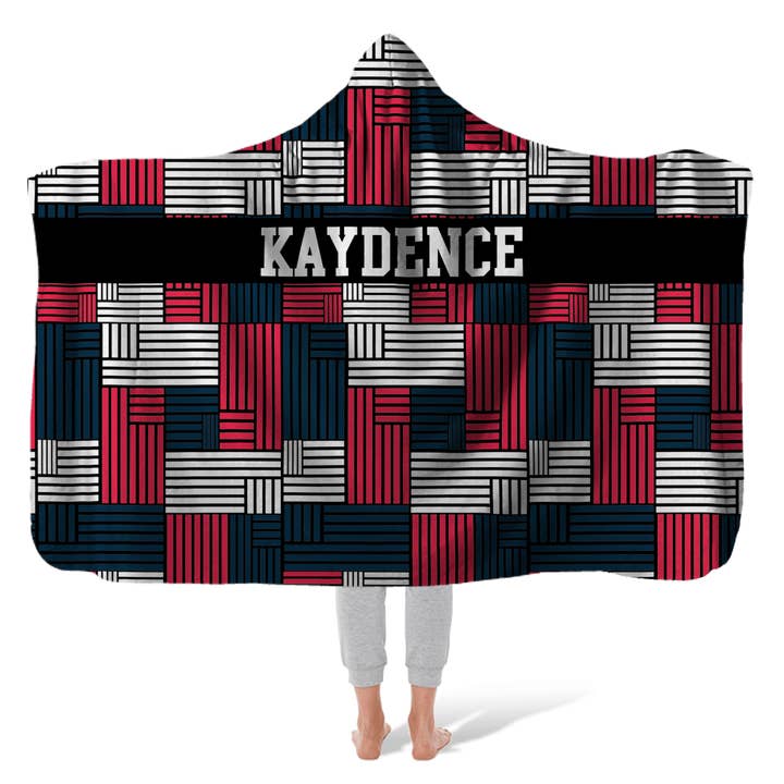 Hooded Fleece Blanket: American Geo for wholesale by Sam and Zoey