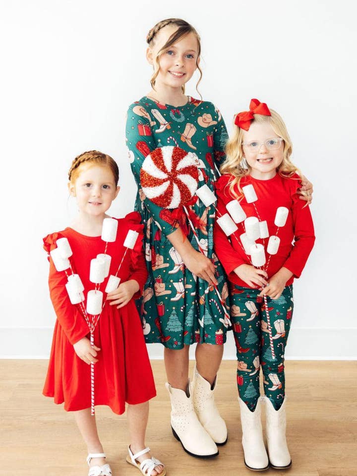 Mila & Rose - Wholesale Dress - Kids - Western Wonderland L/S Pocket Twirl Dress2