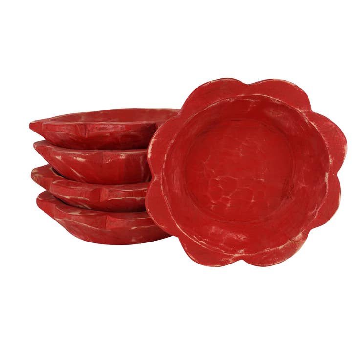 Geweldige Koop-WH-Kleine Bloem Deegkom-Kaars-10-12 in-Rood-$14 voor wholesale door My Amigos Imports