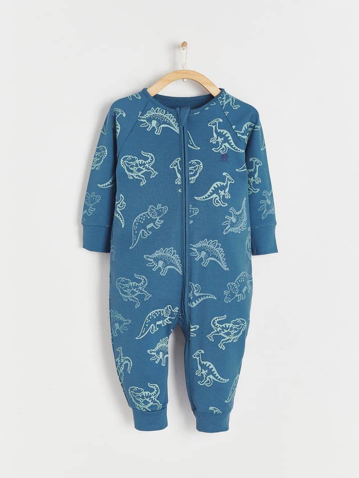 rex zip footless pajama for wholesale by babycottons