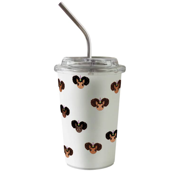 Favorite Faces Tumbler Cup 15 oz. - White for wholesale by YOUnicorn Kidz