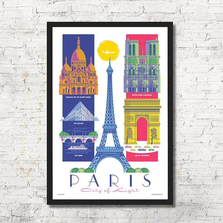 Décoration d'intérieur imprimée sur les toits de Paris pour la vente par Red Robot Design & Illustration