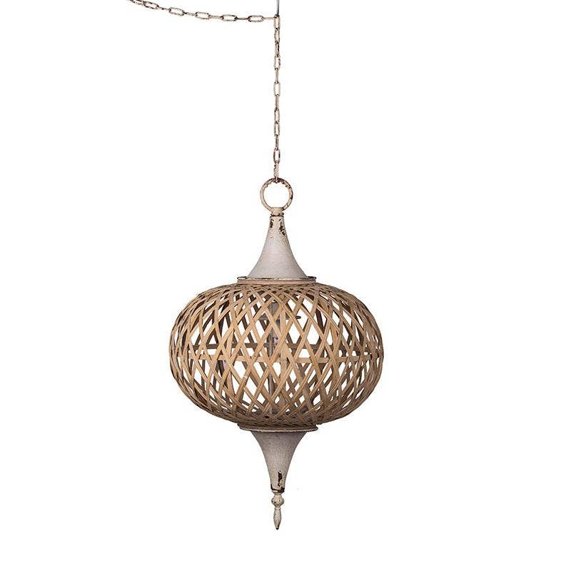 A&B Home Group Inc. - Wholesale Chandelier/Hanging Light - D15.5x26.5" Farmhouse Bamboo Chandelier - Cream/Beige/Brown1