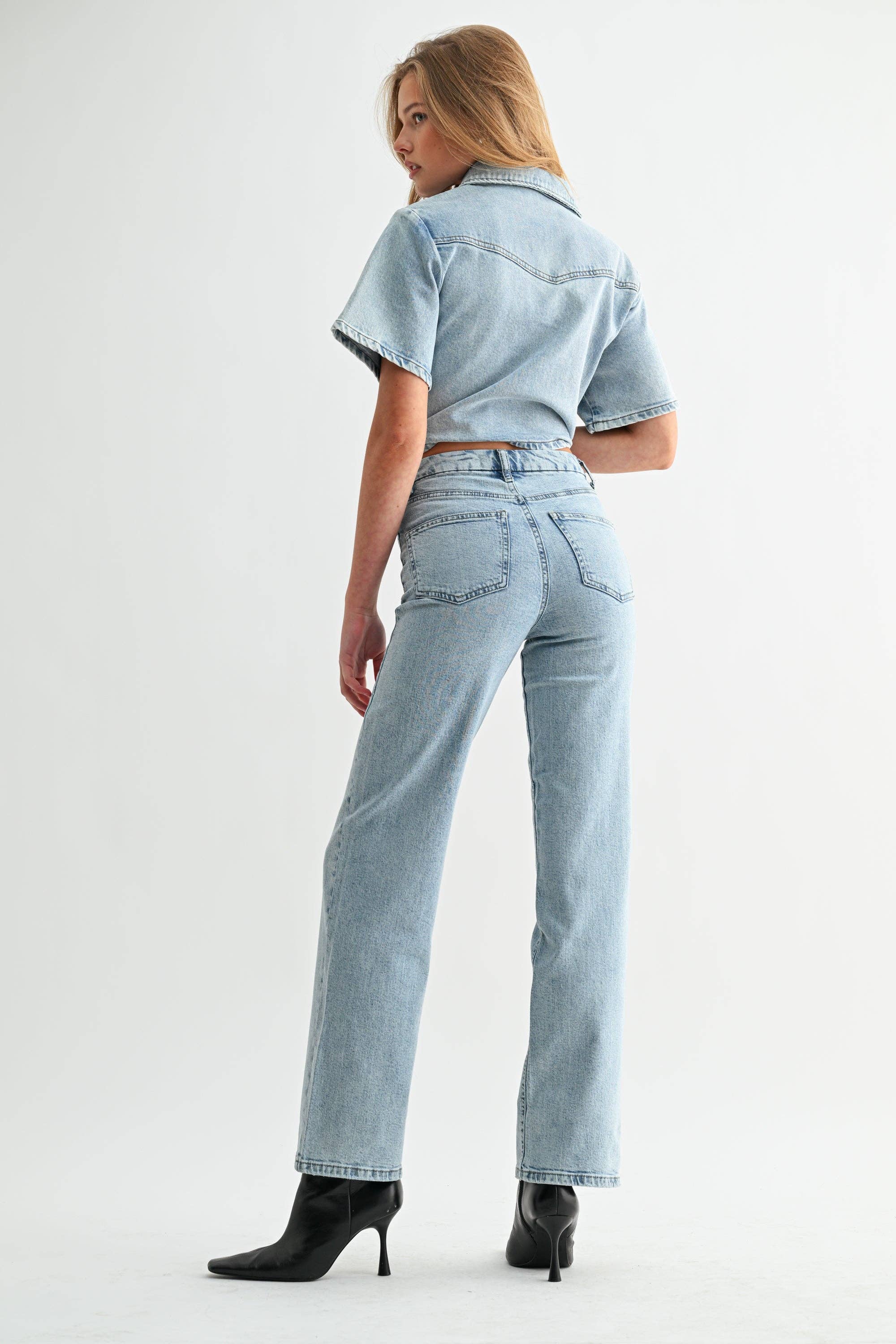 Jemina Denim - Wholesale Jeans - Women's - High Rise Hidden Waistband Straight6