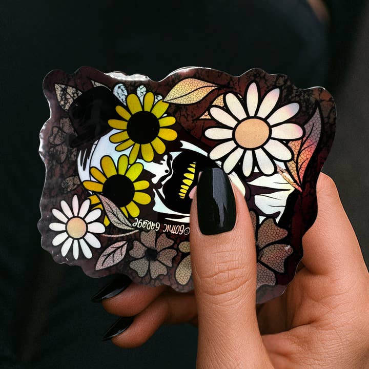 Skräck Daisy Clown Klistermärke — Kusligt Sött Vattentätt Vinylklistermärke för Bärbara Datorer & Skräckgåvor för wholesale av Gothic Garage