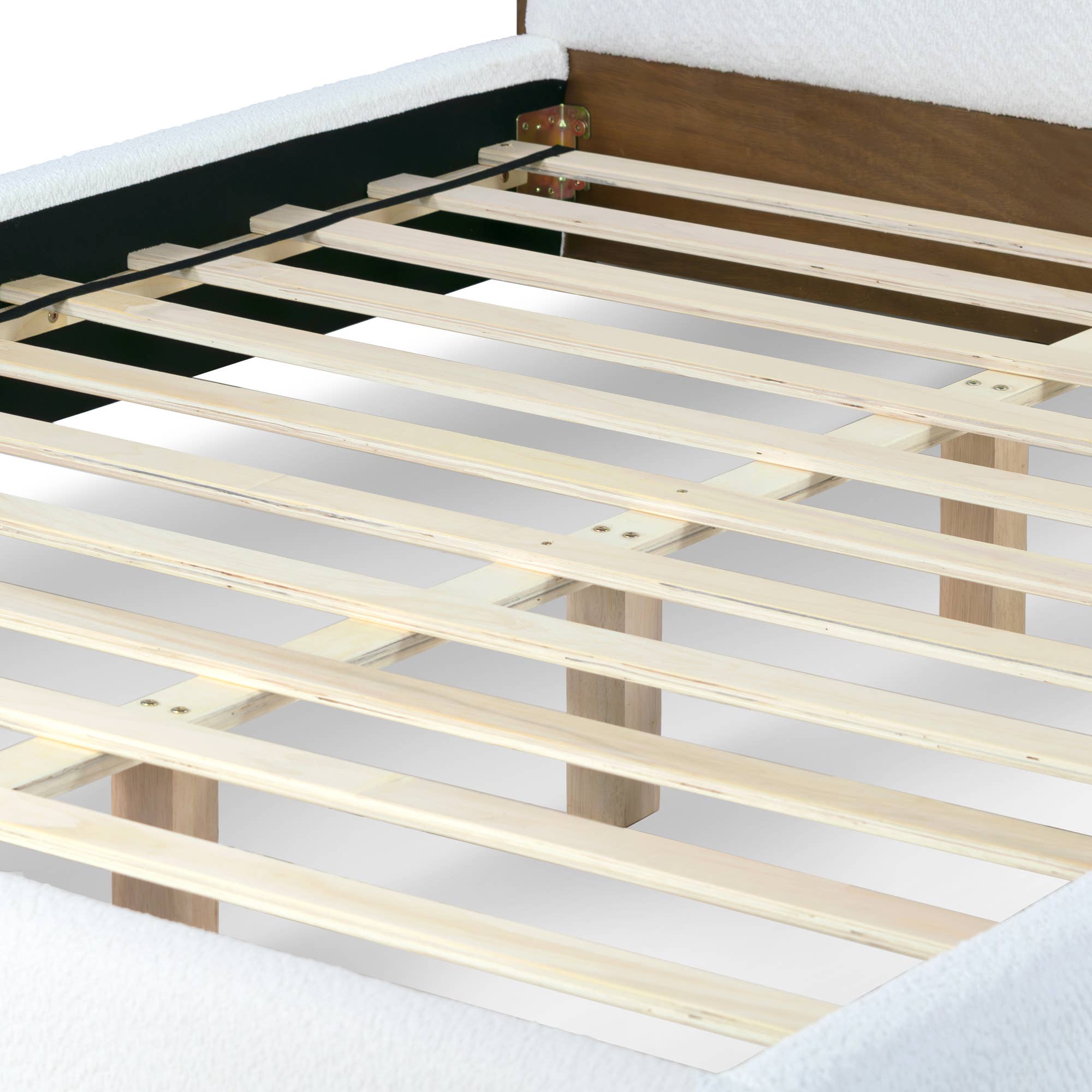 Glamour Home - Wholesale Bed - Brenda Fabric Upholstered Queen Bed with Wood Trim Accent3