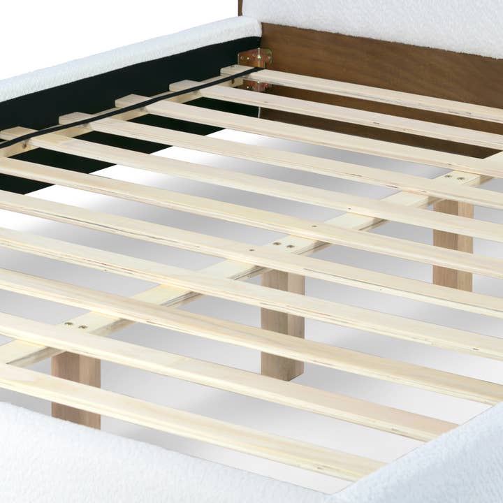 Glamour Home - Wholesale Bed - Brenda Fabric Upholstered Queen Bed with Wood Trim Accent3