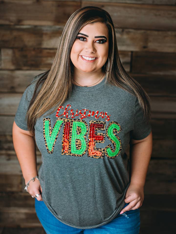 Camisa dupla empilhada CHRISTMAS VIBES - Coleção 2021 por atacado de Sew Fancy Designs