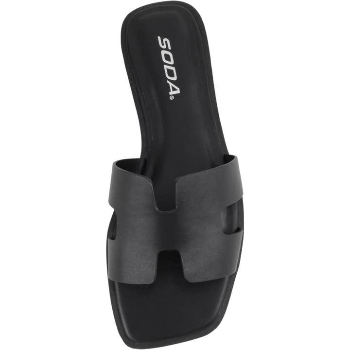 BEST Seller! Soda KNIT H Band Flat Slide Womens Sandals for wholesale by Cushion / SOFT