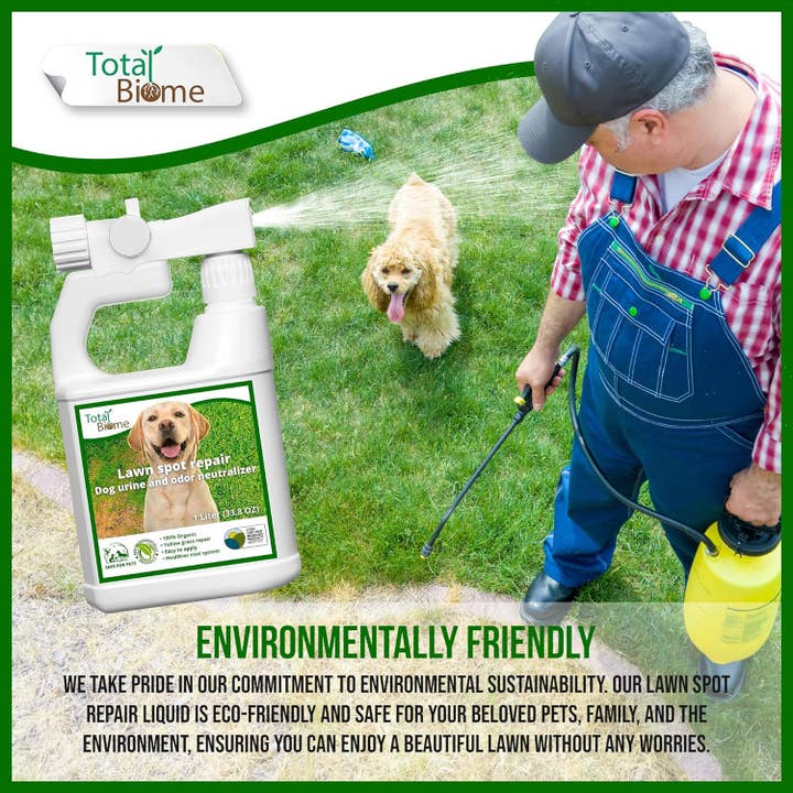Total Biome – Fertilizante por atacado – Reparador de manchas no gramado e spray neutralizador de odores de urina para cães4