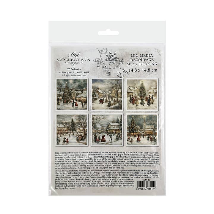 ITD Collection - Wholesale Scrapbook - RSM191 rice paper 6 different graphics 15x15 cm / 5.8x5.8 in2