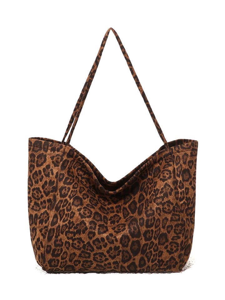 Saco de Grande Capacidade com Alças de Ombro com Estampa de Leopardo por atacado de Ellas Trading