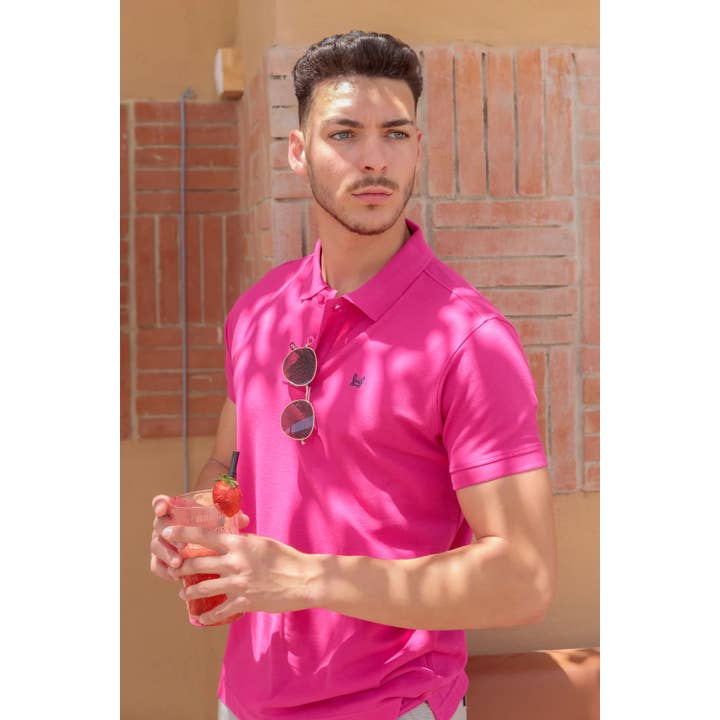 Fuchsia Pink Basic Polo for wholesale by Custi Mikelo: Made in Spain