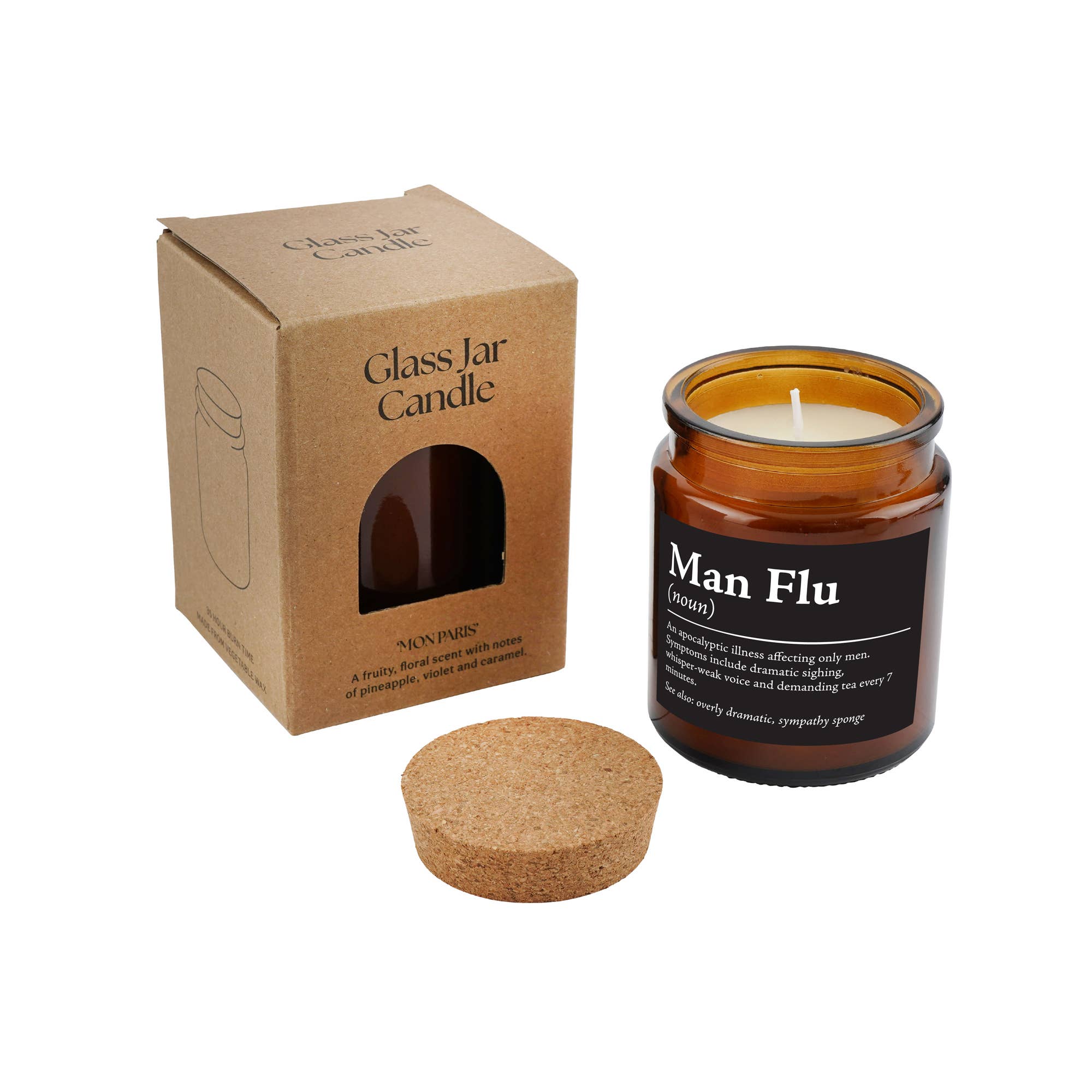 CGB Giftware – wholesale Jar/filled candle – 'Man Flu' Large Brown Jar Candle In Gift Box2