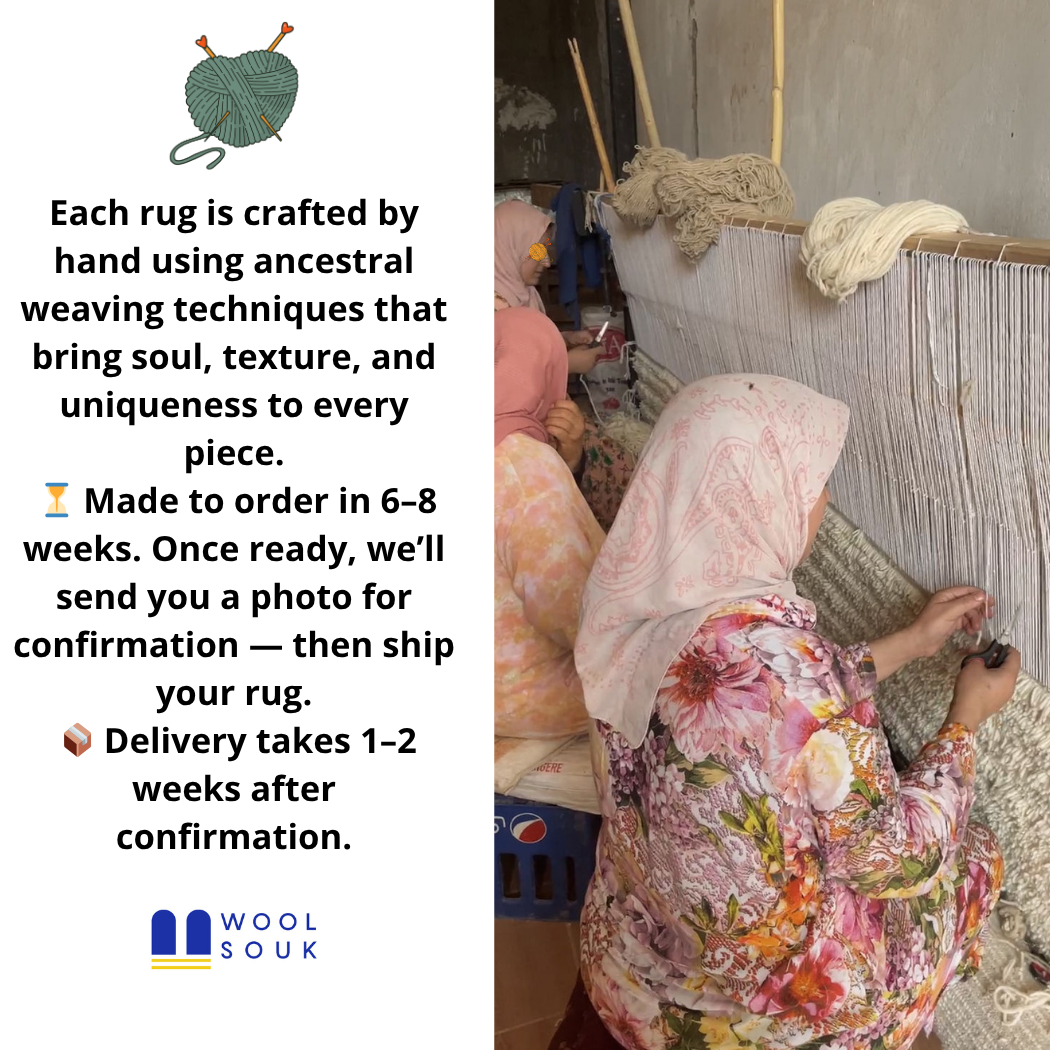 woolsouk ( We handle U.S. import procedures for you ) - Wholesale Area Rug - Handwoven Moroccan Beni Ourain Rug with Geometric Pattern2