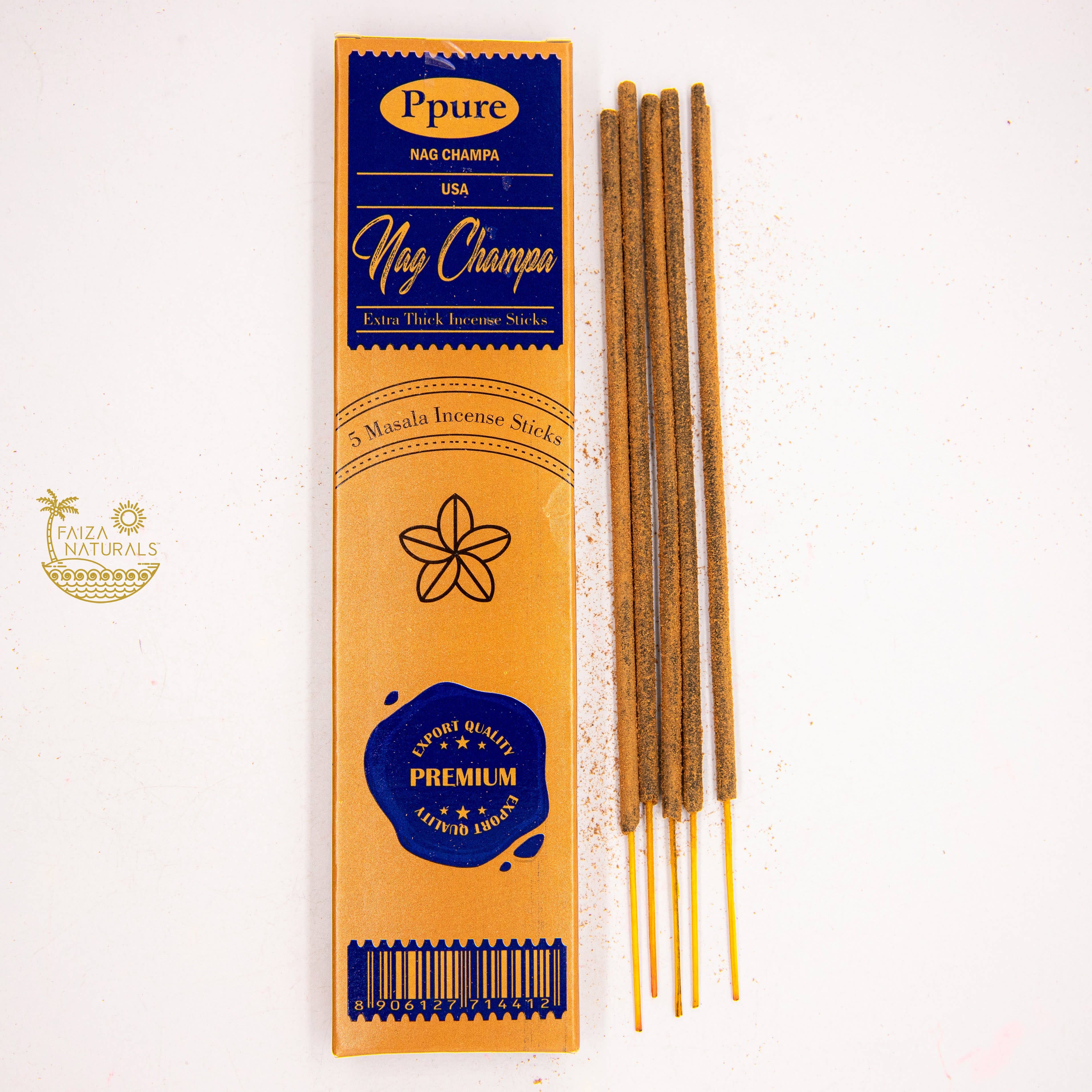 Faiza Naturals - Wholesale Incense - Nag Champa Incense Stick 5-Pack (Handmade, Ultra Thick)0