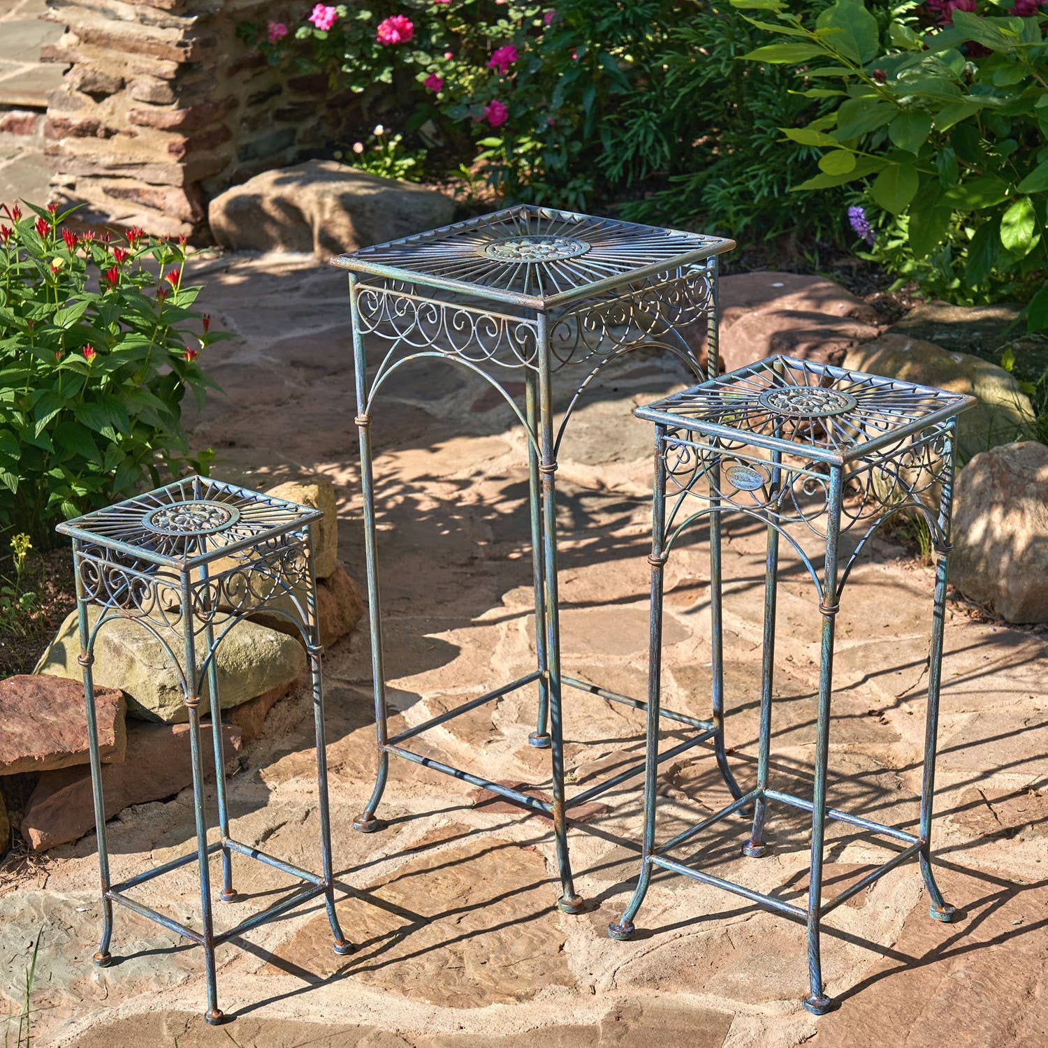 Zaer Ltd. International - Wholesale Plant Pot Stand - Copenhagen 1843 Square Plant Stand Tables - 3PC/Set -Options12