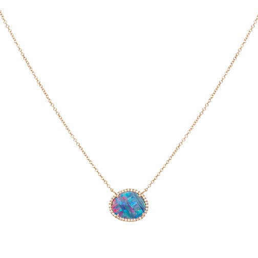 Collier oblong en opale pour la vente par Carly Waters Designs