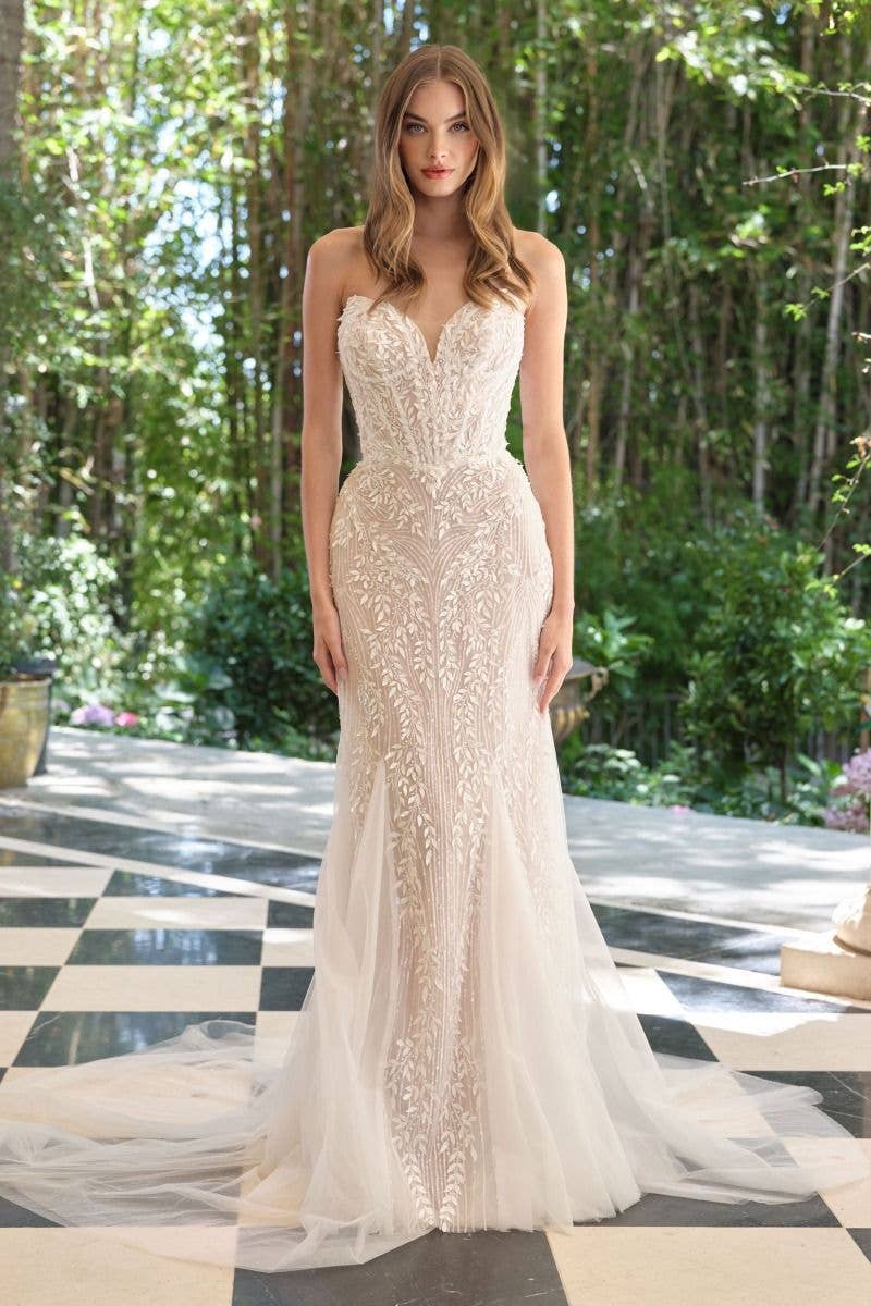 Off White Nude Strapless sweetheart neckline, embellished details  for wholesale on Faire0
