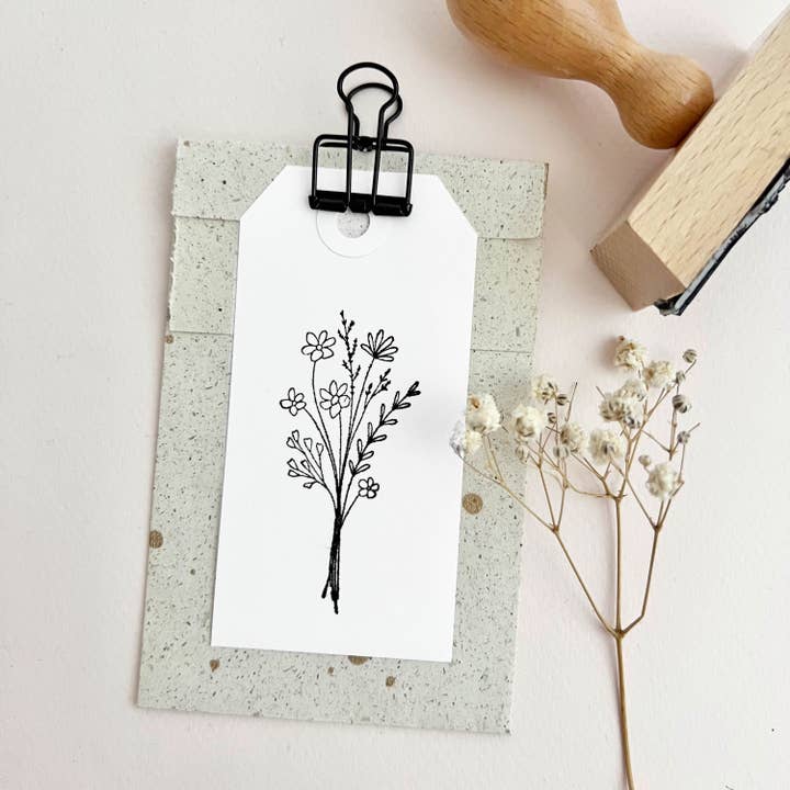 Timbro fiori selvatici, timbro bouquet di fiori, timbro fiori per la vendita all'ingrosso da parte di Der kleine Sperling