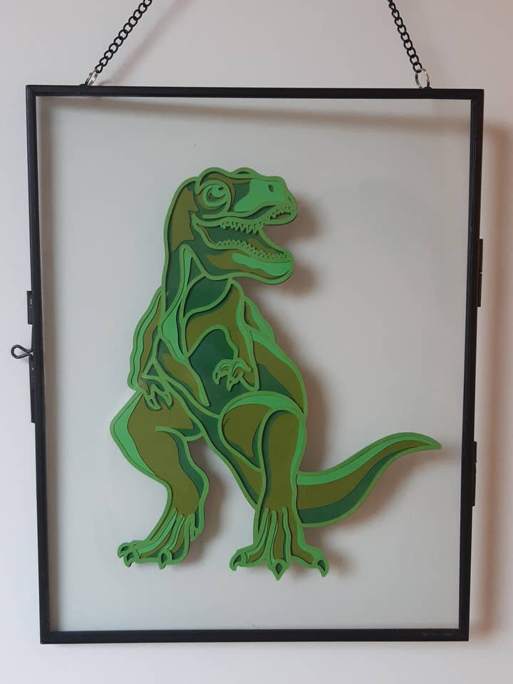 T-Rex layered wall art for wholesale by PaperKins