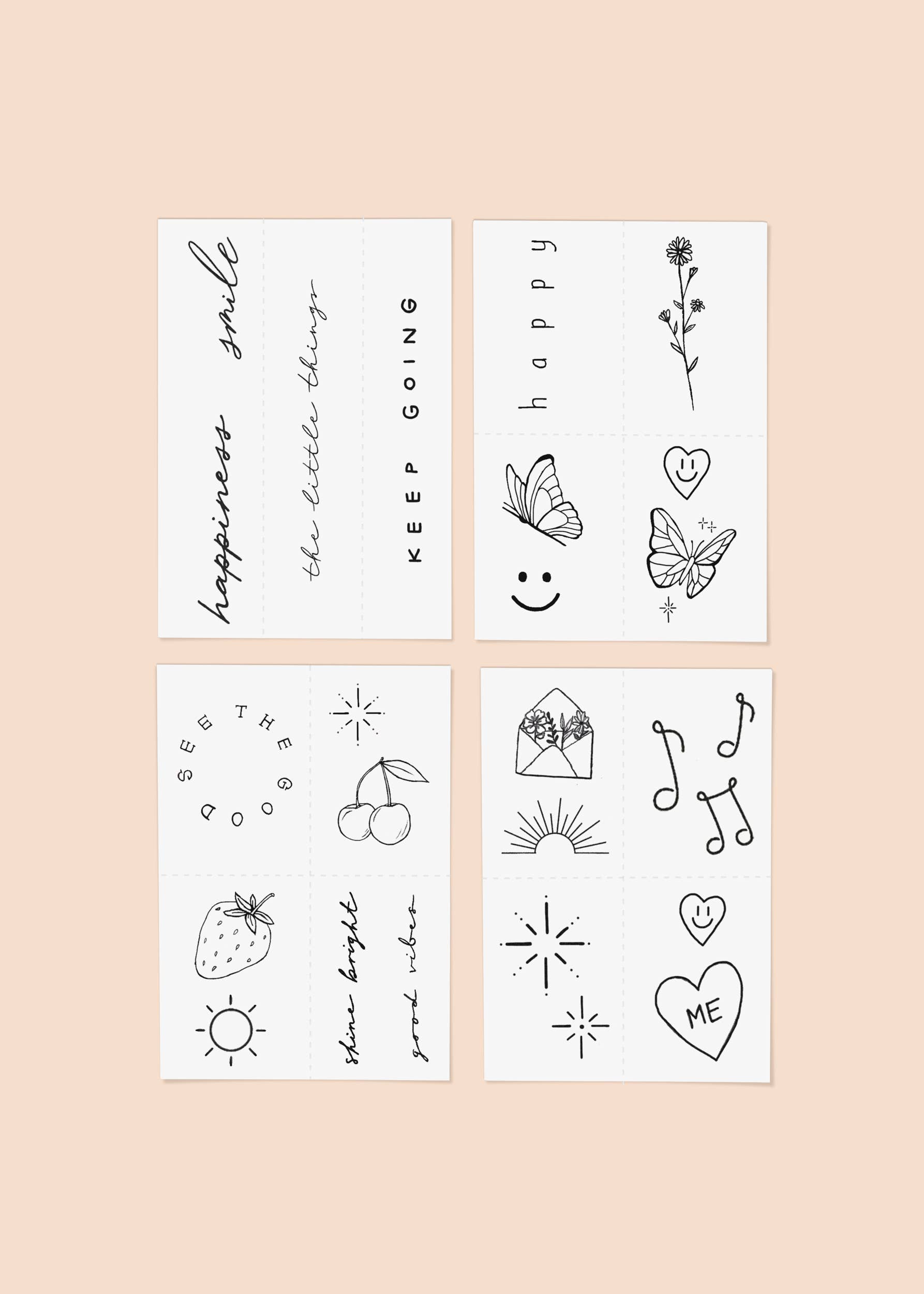INKED by Dani - Wholesale Temporary Tattoo - Feel Good Temporary Tattoo Pack16