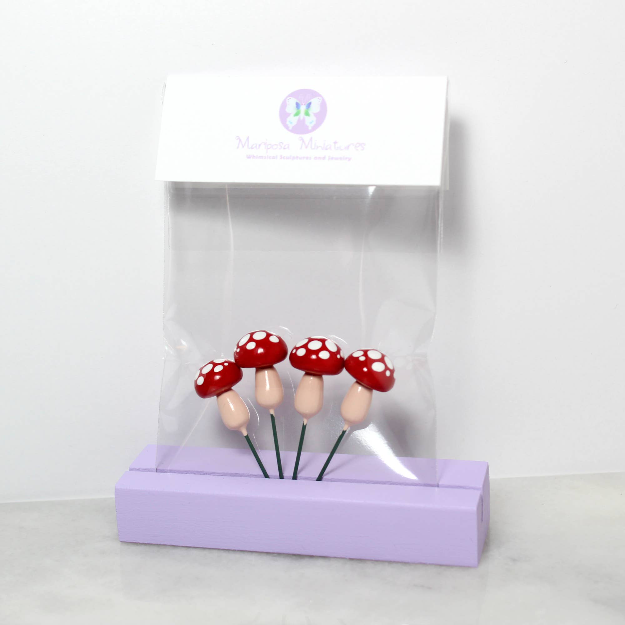 Mariposa Miniatures – wholesale Garden/lawn stake – Mini Fairy Garden Mushroom10