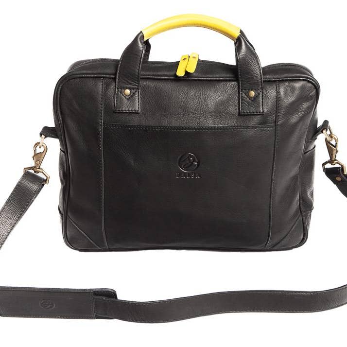 BALSA - Wholesale Laptop Bag - Unisex - Sencillo Black Yellow Briefcase