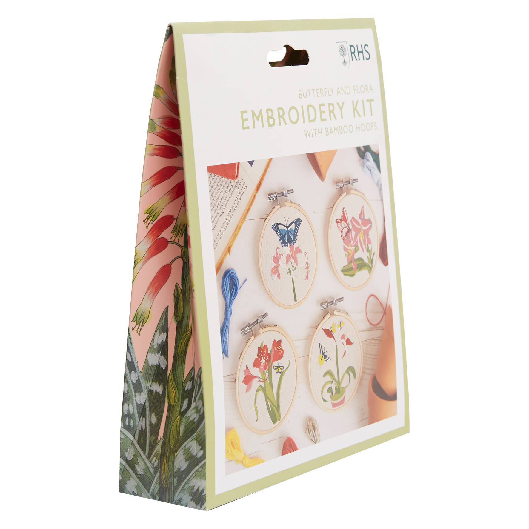 West Design Products - Wholesale Embroidery/Cross Stitch Supplies - RHS Embroidery Hoop Decoration Kit, 4 Pack Butterfly & Flora2