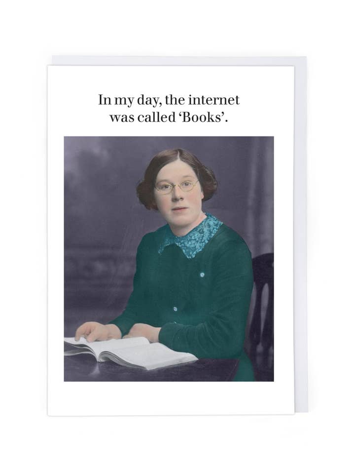 Internet heette Books-wenskaart voor wholesale door Cath Tate Cards