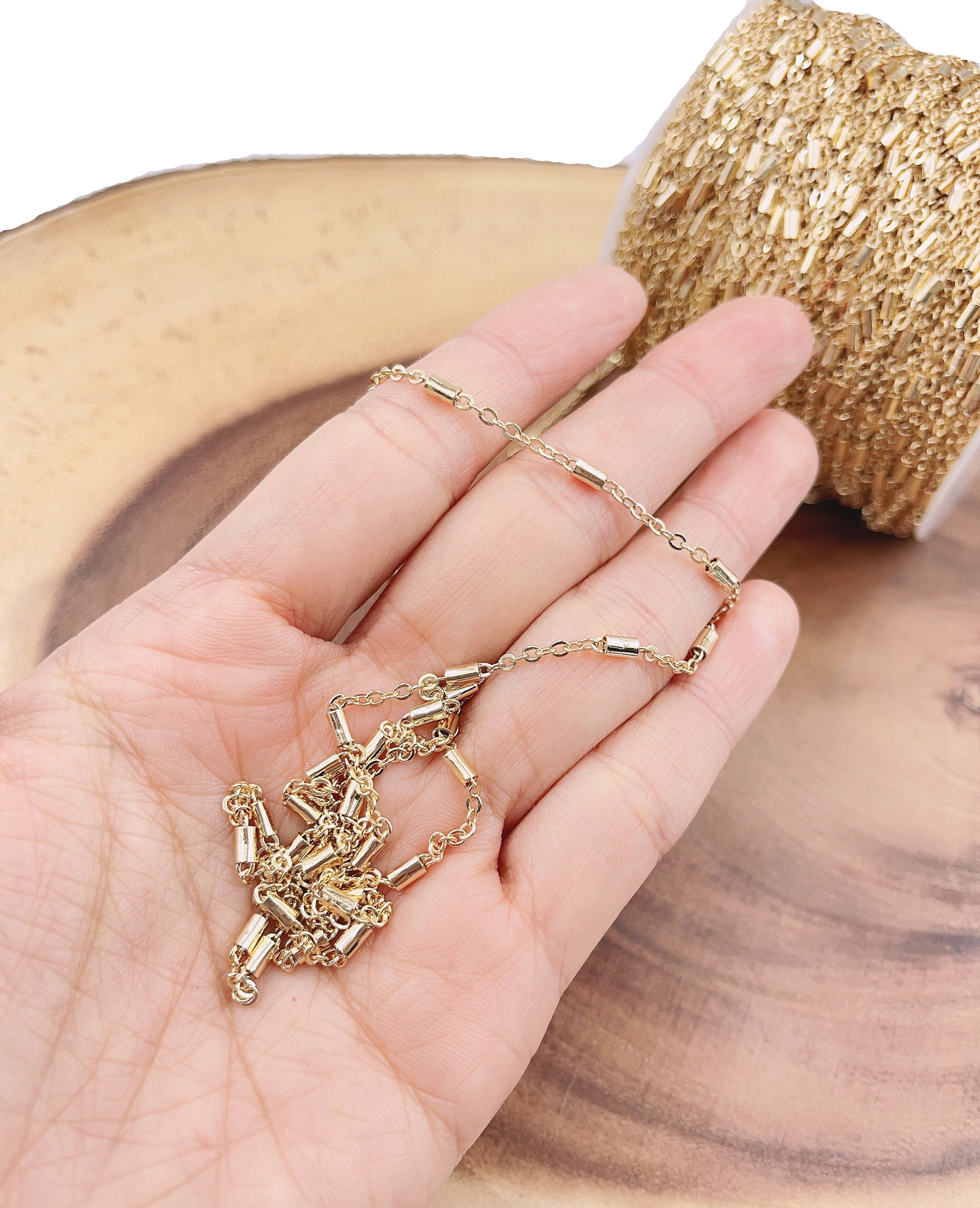 Beads Creation - Wholesale Craft Supplies - Barrel Satellite Chain by Foot, Minimalist Craft Supplies2