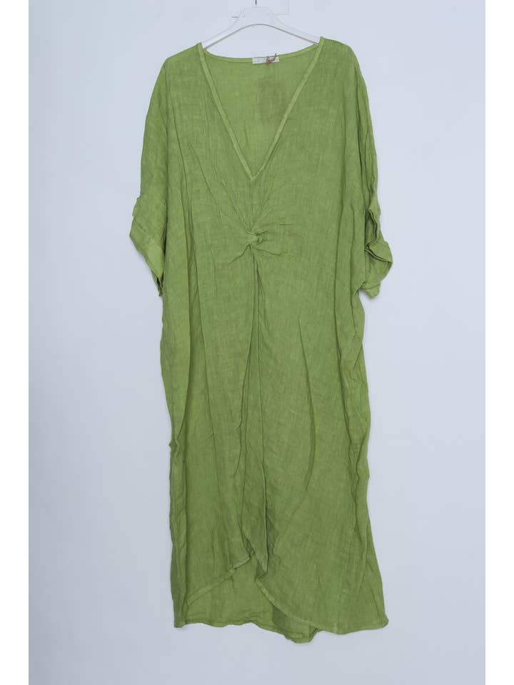 LÉA & LUC - Wholesale Dress - Women's - Long dress with V-neck 100% linen REF. 7185513
