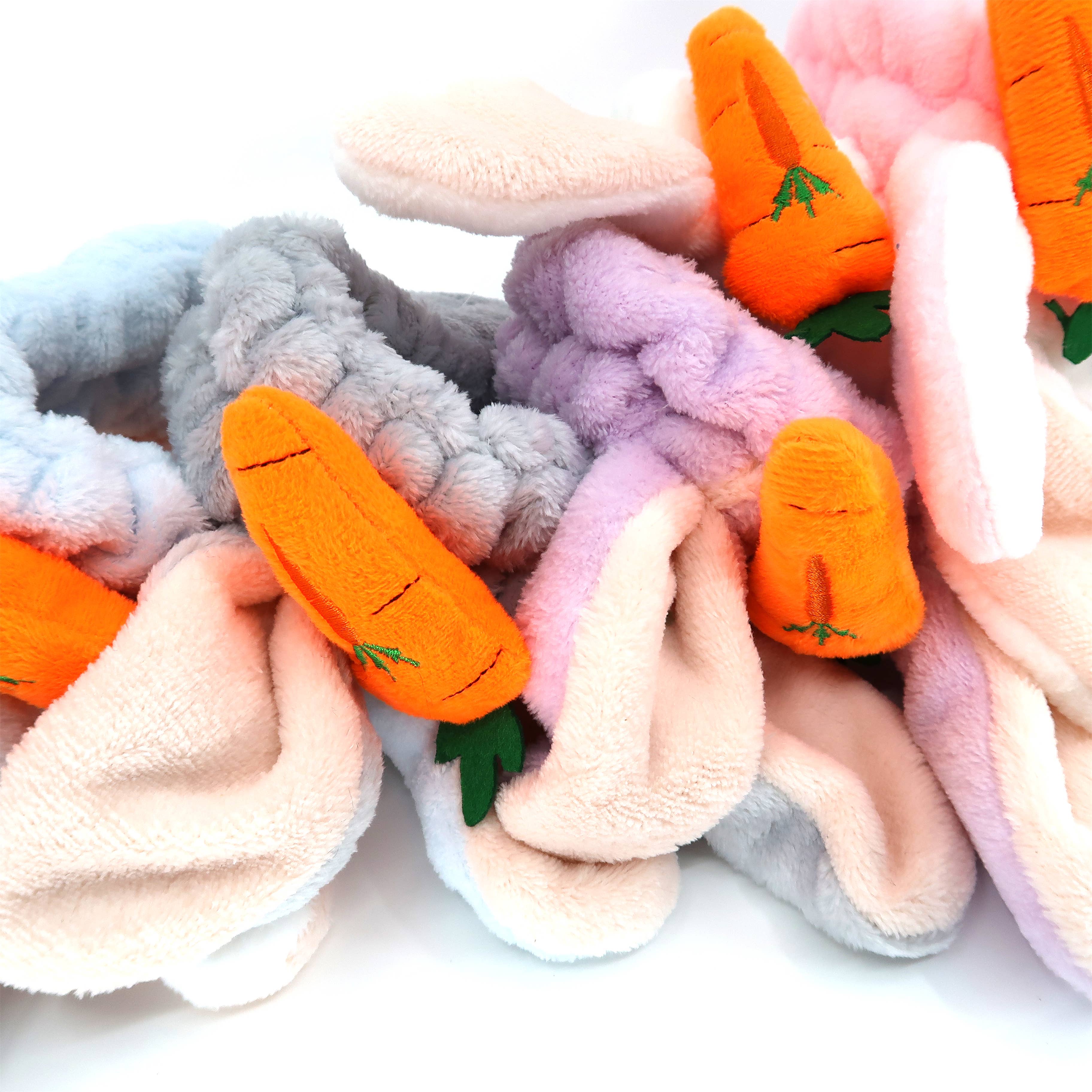 TAPA fashion - Vendita all'ingrosso Fasce da spa - Fascia per Capelli da Spa con Orecchie di Coniglio Carine e Carota HW3314-62 (12PC)8