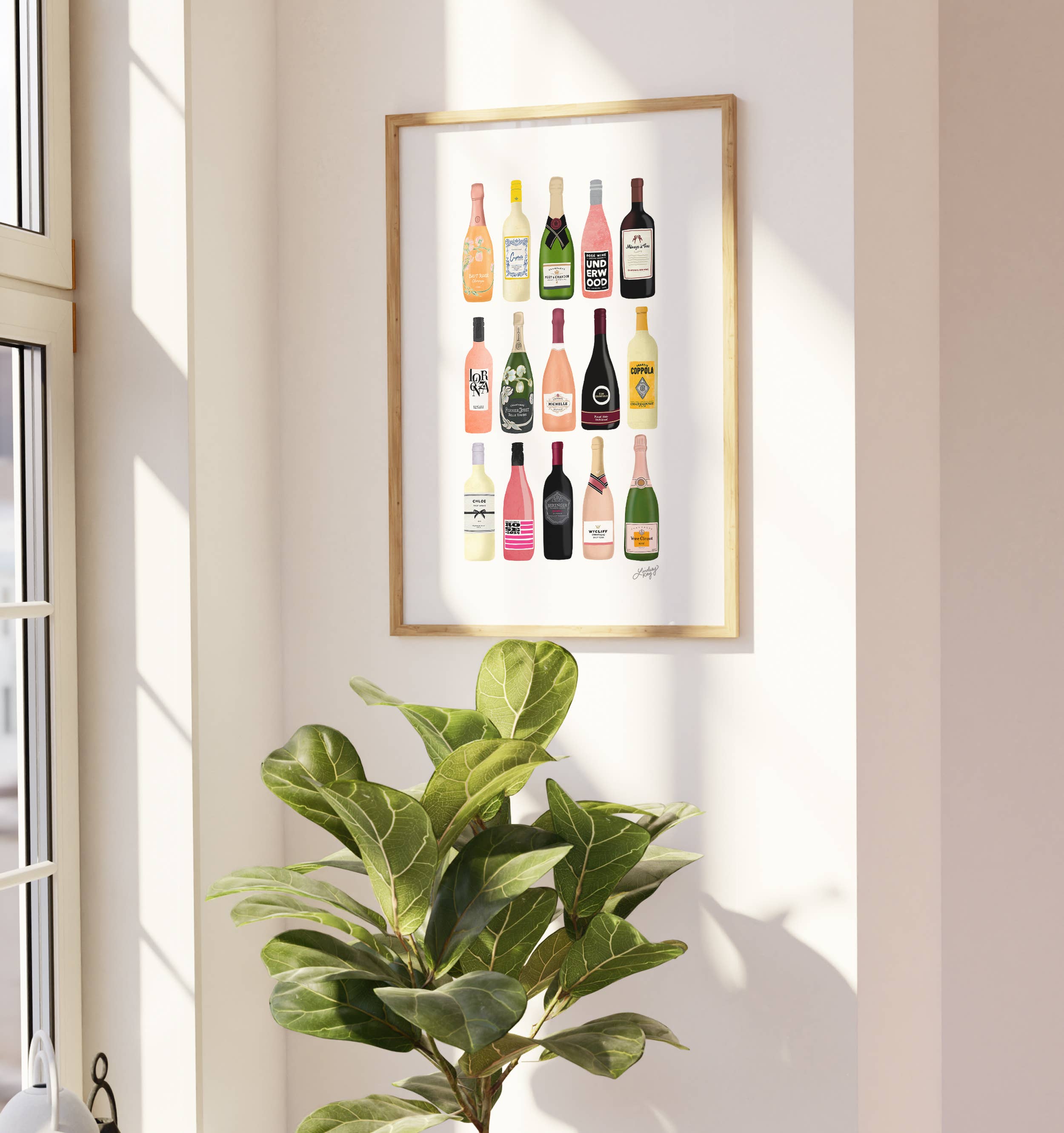 Lindsey Kay Collective - Wholesale Art Print - Wine and Chamapagne Bottles Illustration - Art Print5