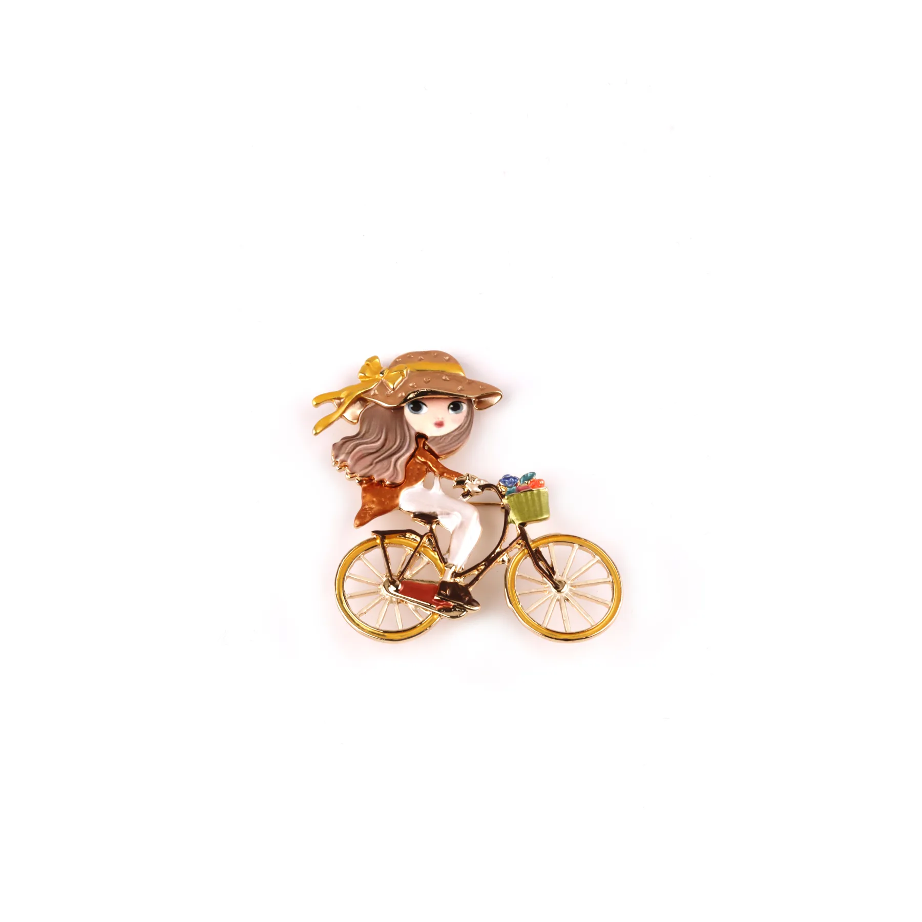 Domoflor s.l - Wholesale Brooch - ✨ Girl on Bicycle Brooch 🚲💐3