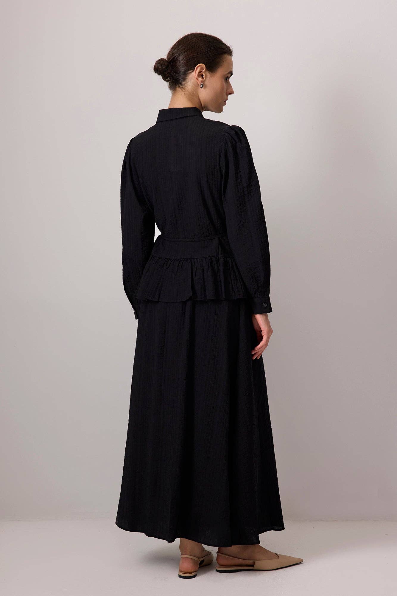 Black FLOUNCED SHIRT AND SKIRT SET for wholesale on Faire3