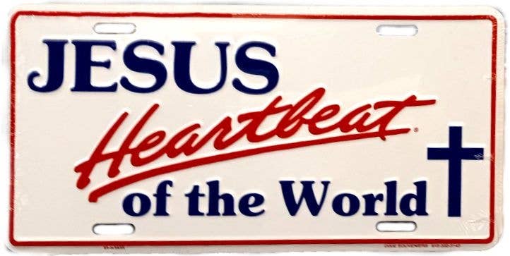 Signs 4 Fun - Wholesale Sign - Jesus Heartbeat of the World - License Plate0