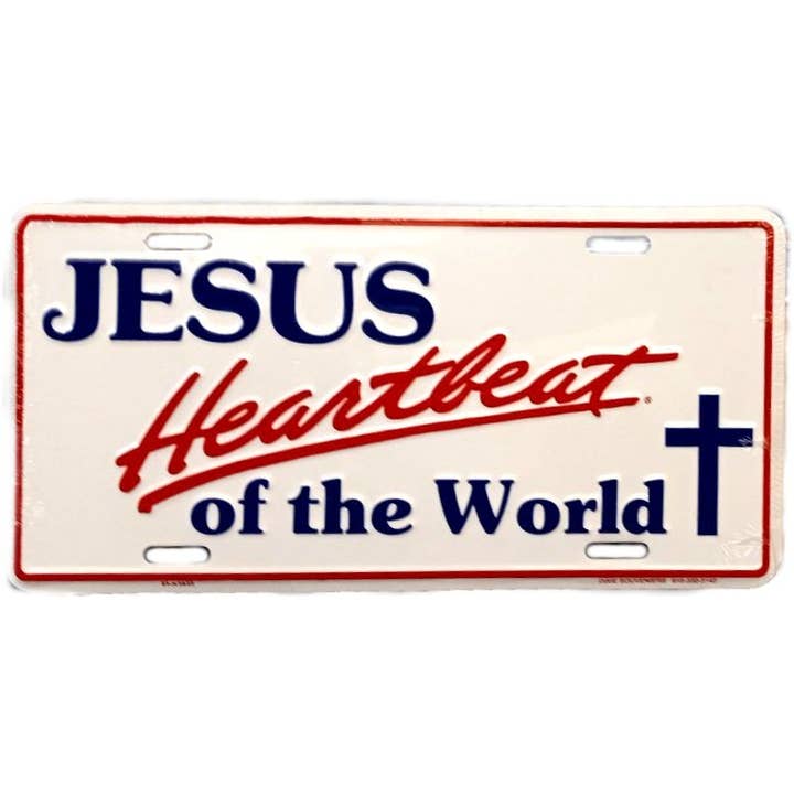 Signs 4 Fun - Wholesale Sign - Jesus Heartbeat of the World - License Plate