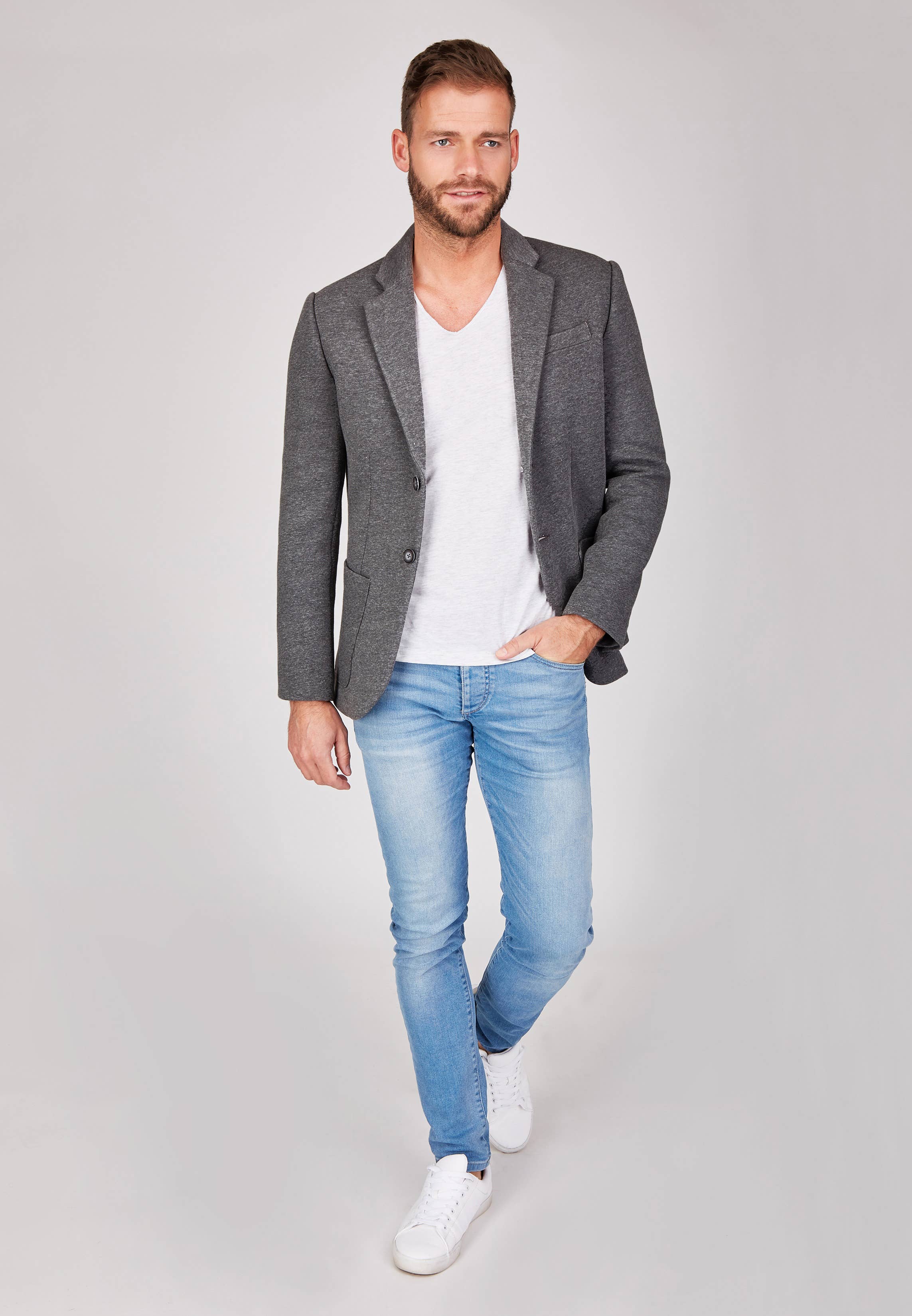 Grau Steffen Klein Herren Sweat Sakko für den Großhandel auf Faire