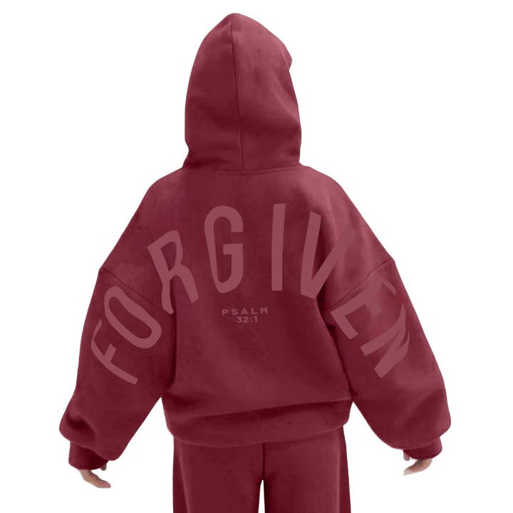 Rosa Clothing - Wholesale Hoodie - Women's - FORGIVEN Printed Oversized Hooded Sweatshirt1