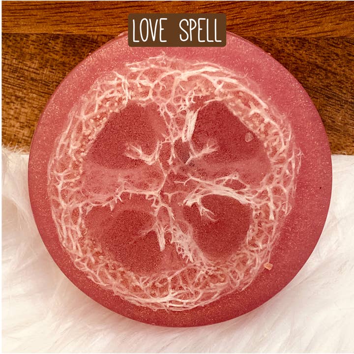 Love Spell Loofah Soap for wholesale by Calla Lily Cosmetics
