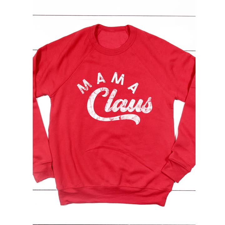 Retro Mama Claus Christmas Graphic Premium Fleece Sweatshirt for wholesale by Kissed Apparel