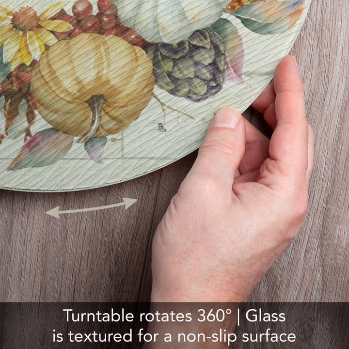 CounterArt/Highland Home/Thirstystone/CoasterStone – wholesale Lazy Susan – Pumpkin Time Glass Lazy Susan Turntable