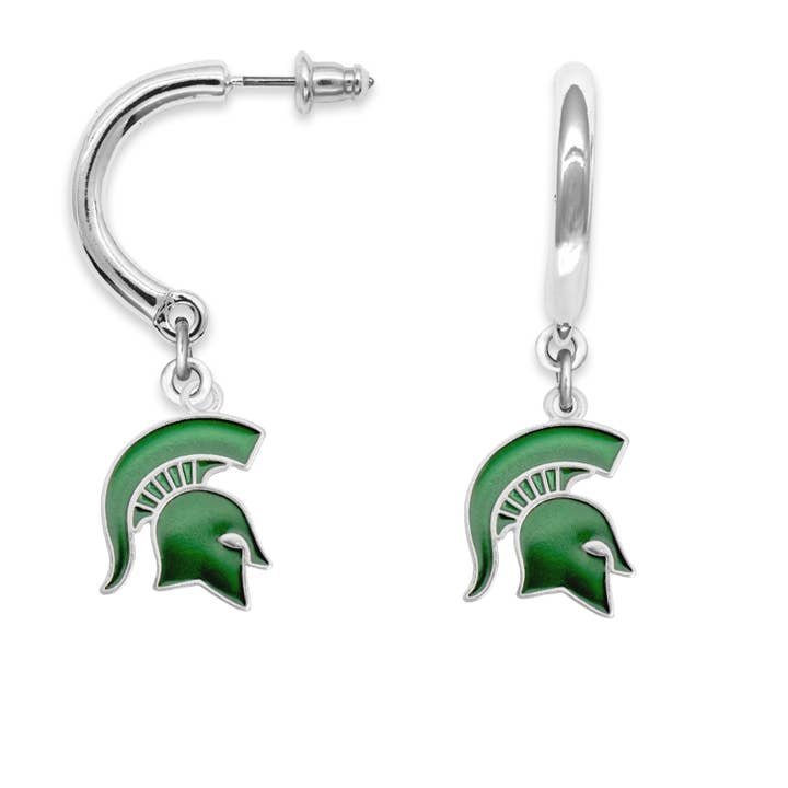 Michigan State Spartans Tilly Curved Earrings for wholesale by From The Heart