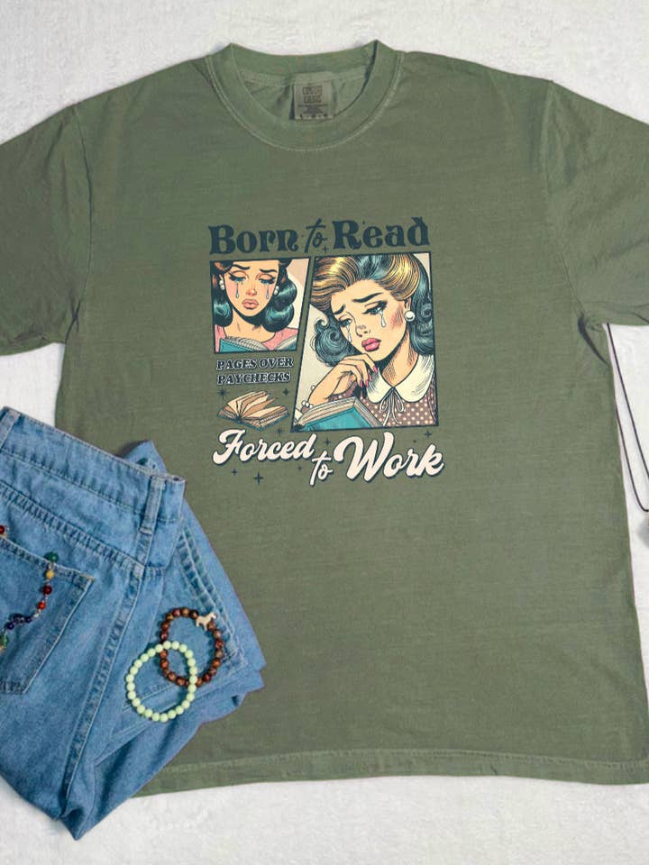 Born To Read Comfort Colors Tee for wholesale by NyteSky Apparel